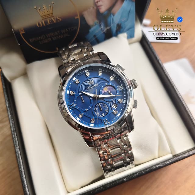 Olevs 2951 CH - Silver Blue For Men