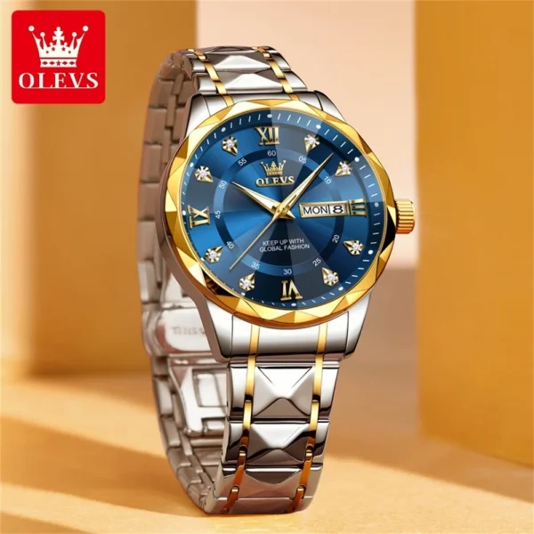 Olevs 5609 CH - Sliver Gold Blue For Men